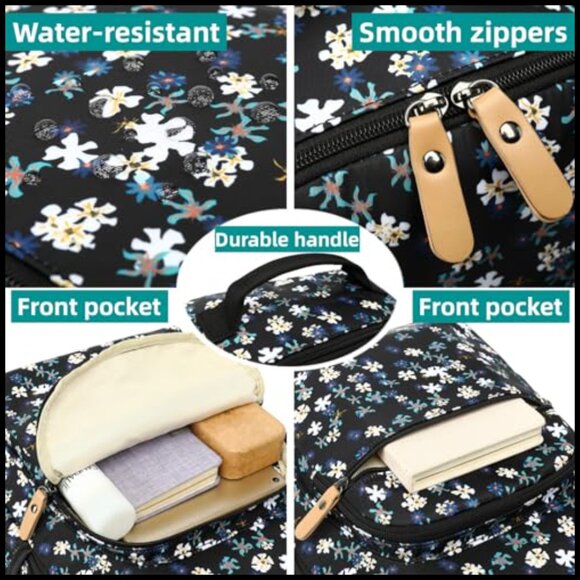 Galaxy Print Laptop Backpack Water Resistant Polyester Adjustable Straps Travel